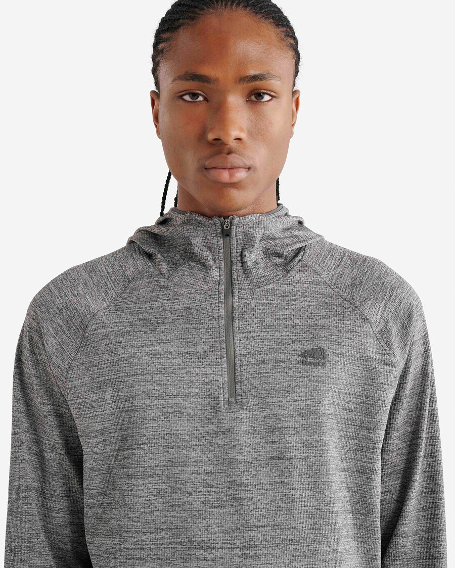 sudadera con capucha texturizada activa con media cremallera