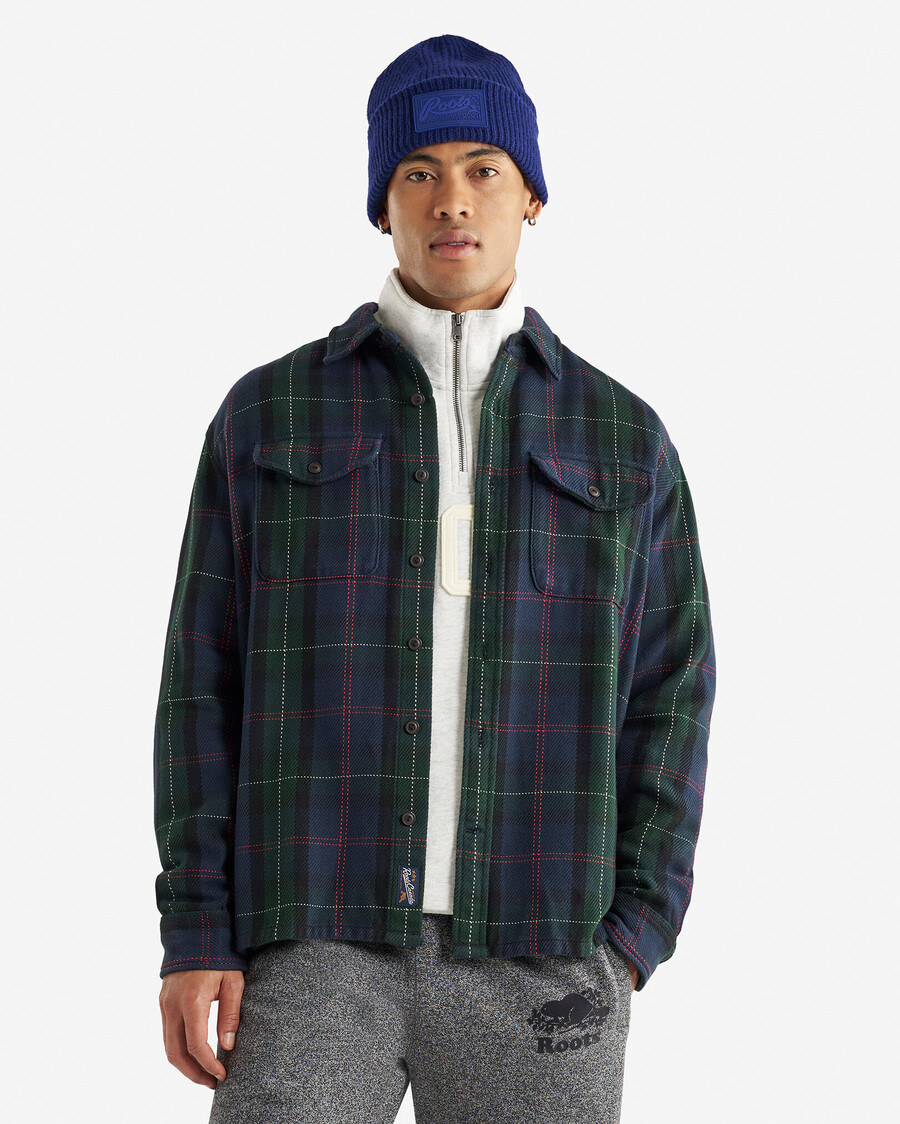 camisa relajada de sarga de ciprés