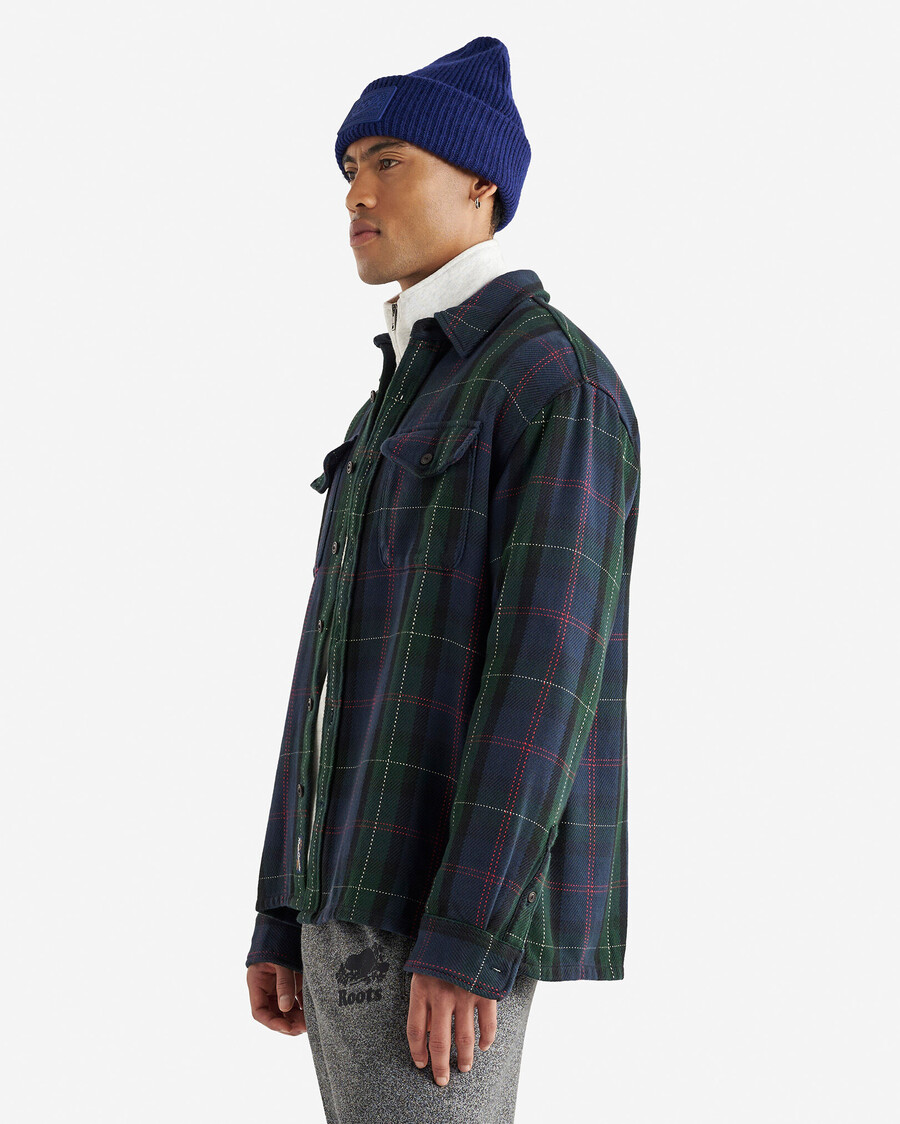 camisa relajada de sarga de ciprés