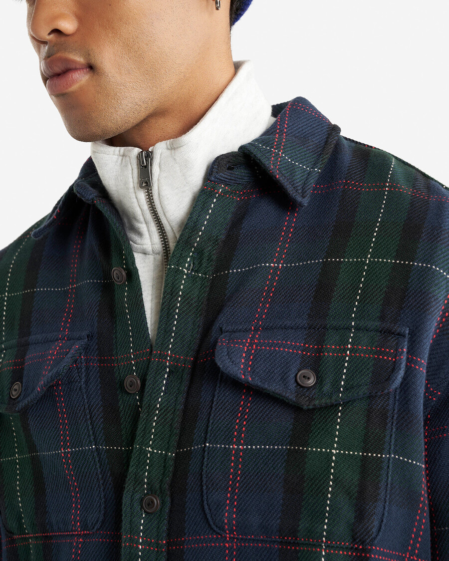 camisa relajada de sarga de ciprés