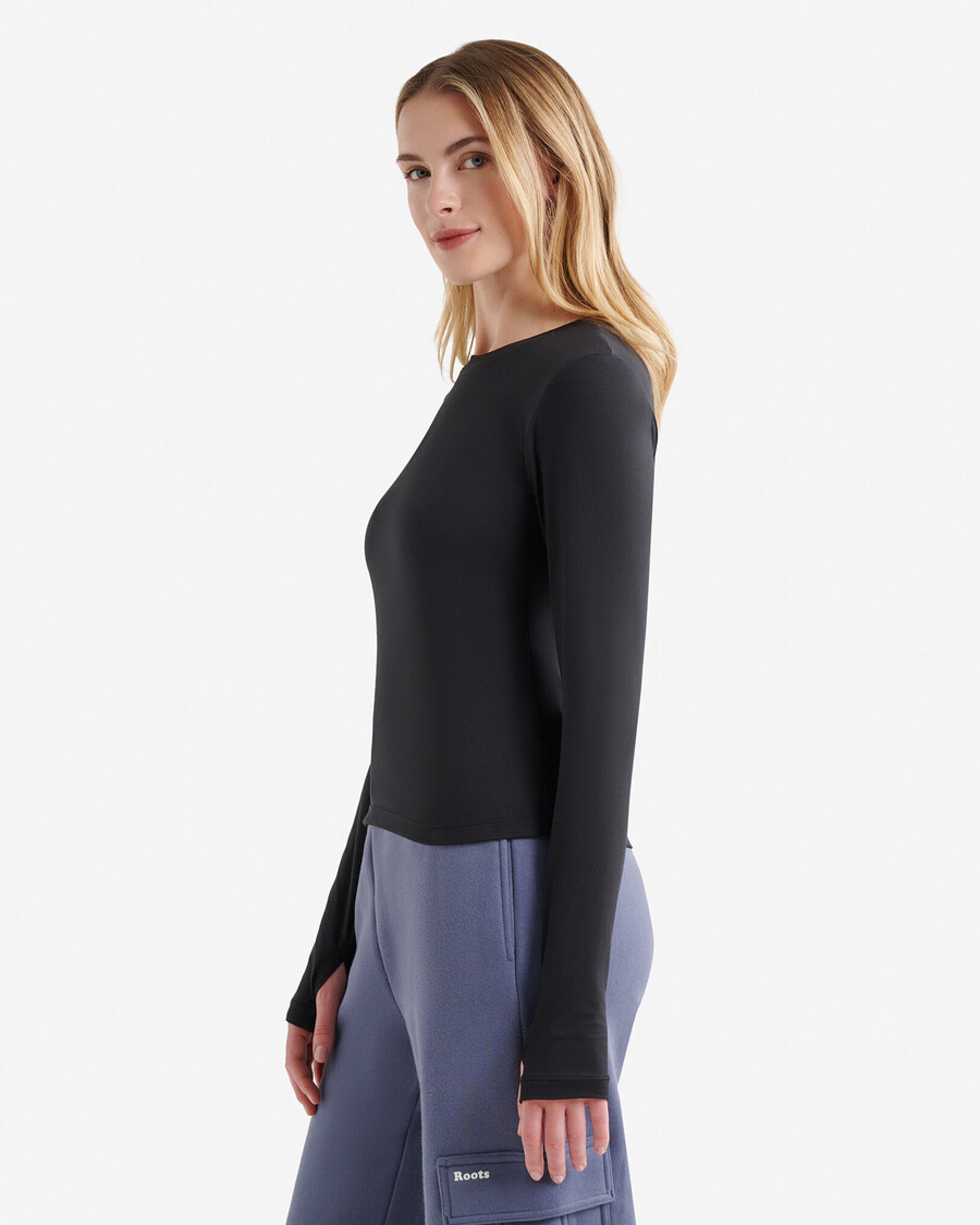 renew knit top de manga larga